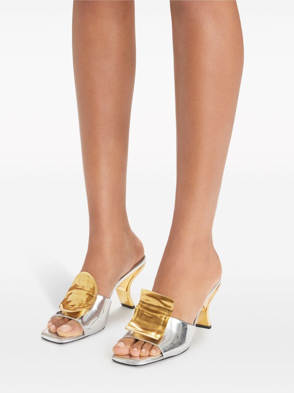 Shop Tory Burch Patos Mistmatch 80mm Sandals In Silver