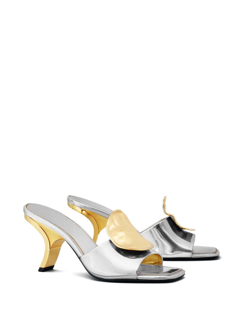 Shop Tory Burch Patos Mistmatch 80mm Sandals In Silver