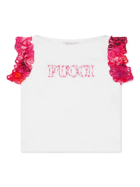 PUCCI Junior logo-embroidered organic cotton T-shirt