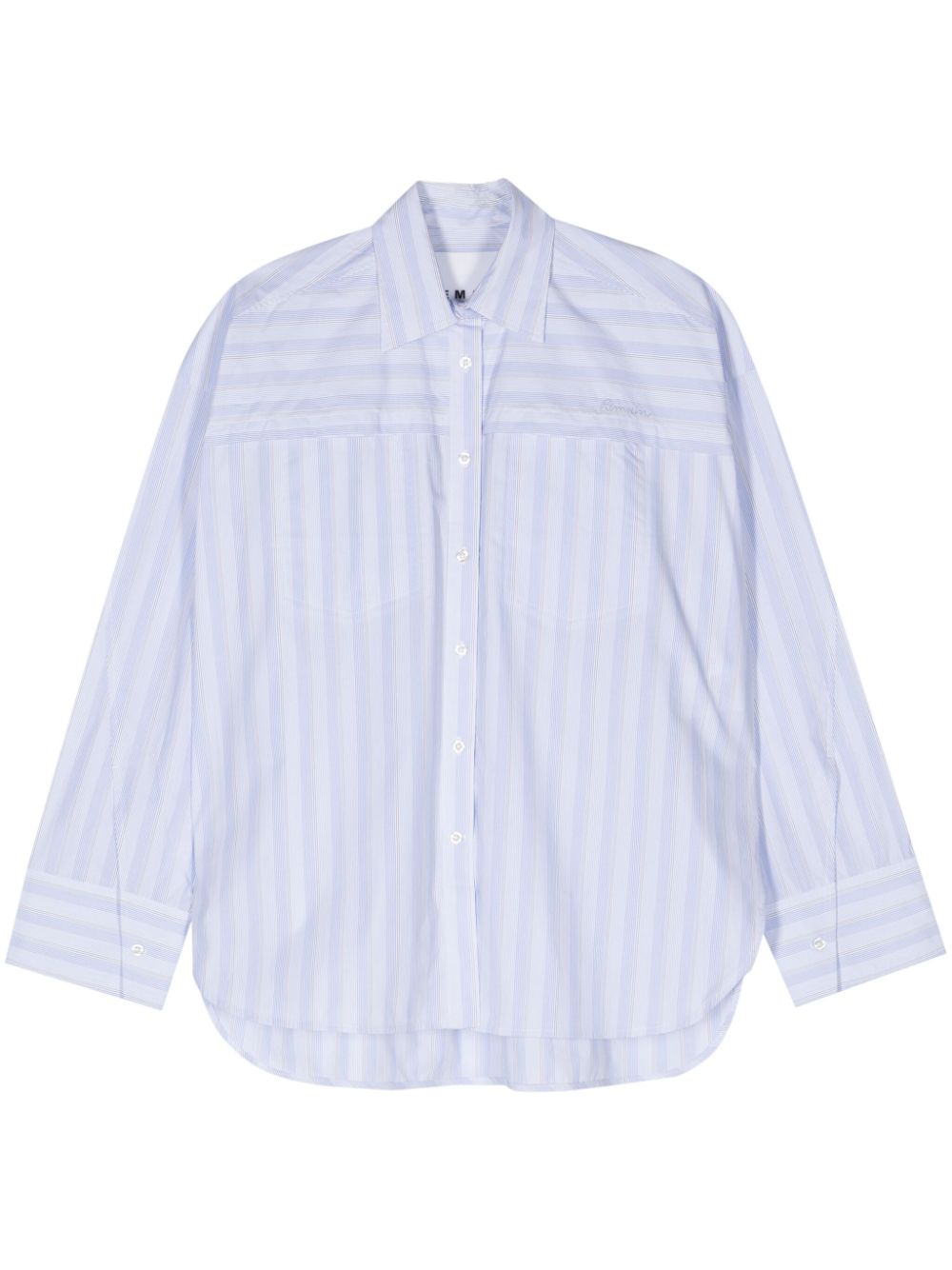 REMAIN halo-stripe organic cotton shirt - Blu