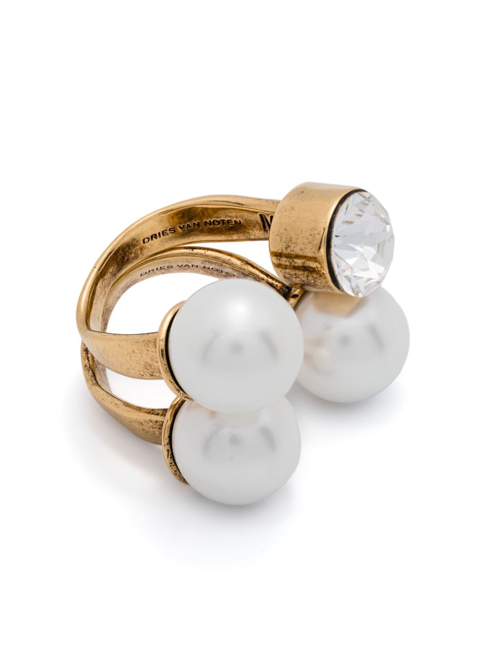 pearl-detailing open-band rings (set of two)