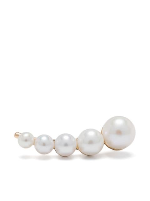 Sophie Bille Brahe 14kt yellow gold Petite Croissant Japonais freshwater pearl single earring