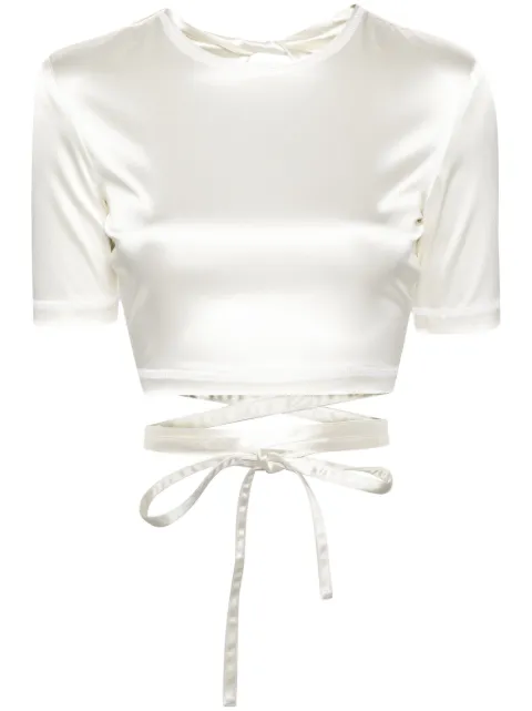 Patou open-back satin T-shirt