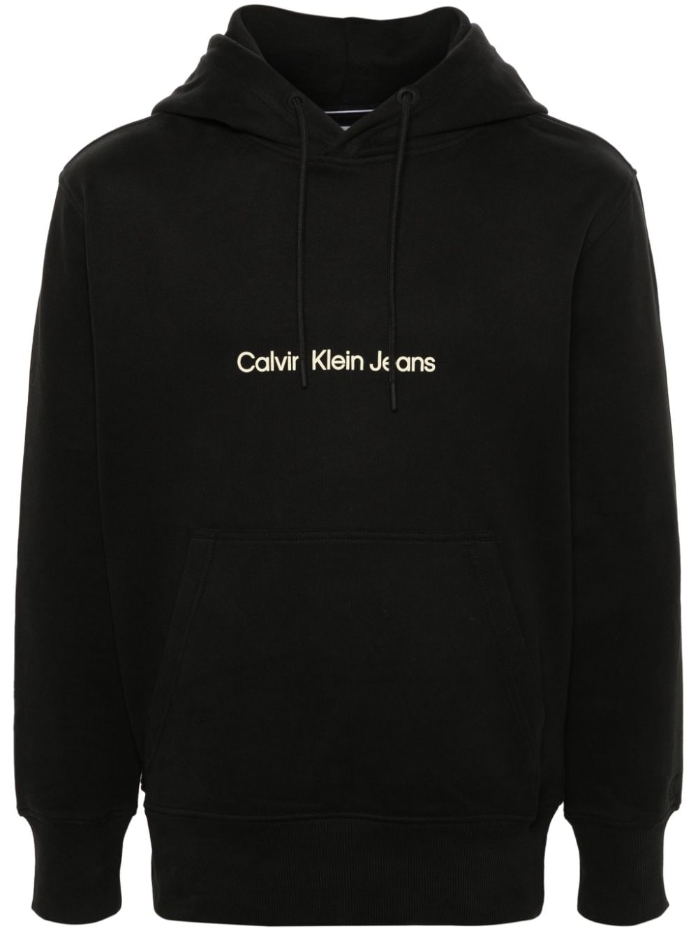 Calvin Klein Jeans Est.1978 Logo印花棉连帽衫 In Black