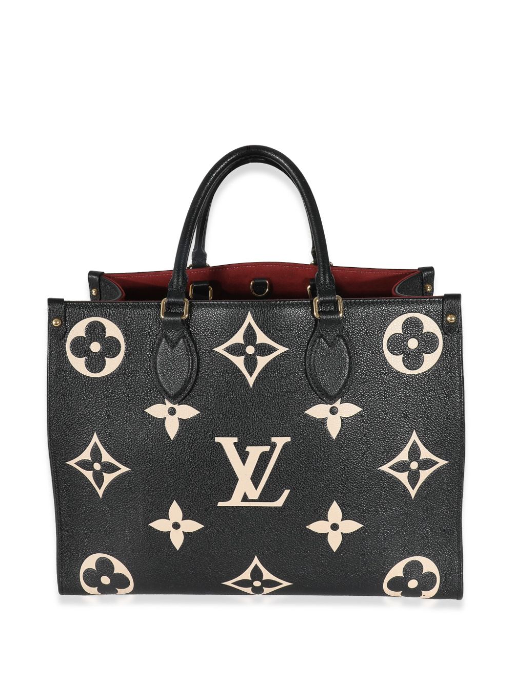 Pre-owned Louis Vuitton 2021-2022 Onthego Mm Two-way Tote Bag In Black