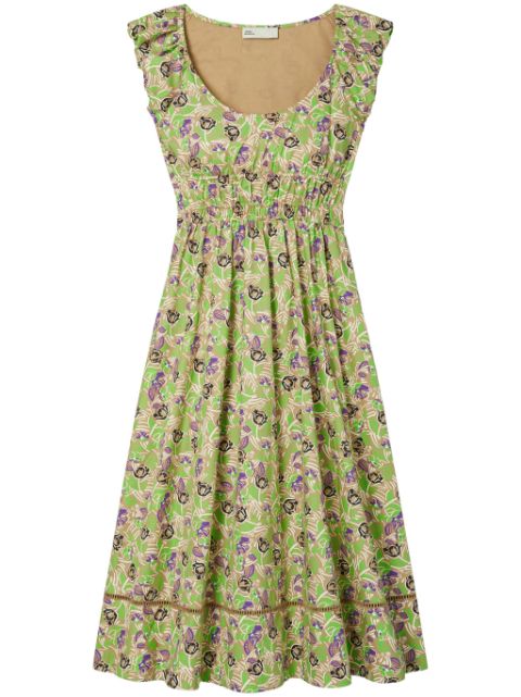 Tory Burch Poplin Printed Midi-Dress Women