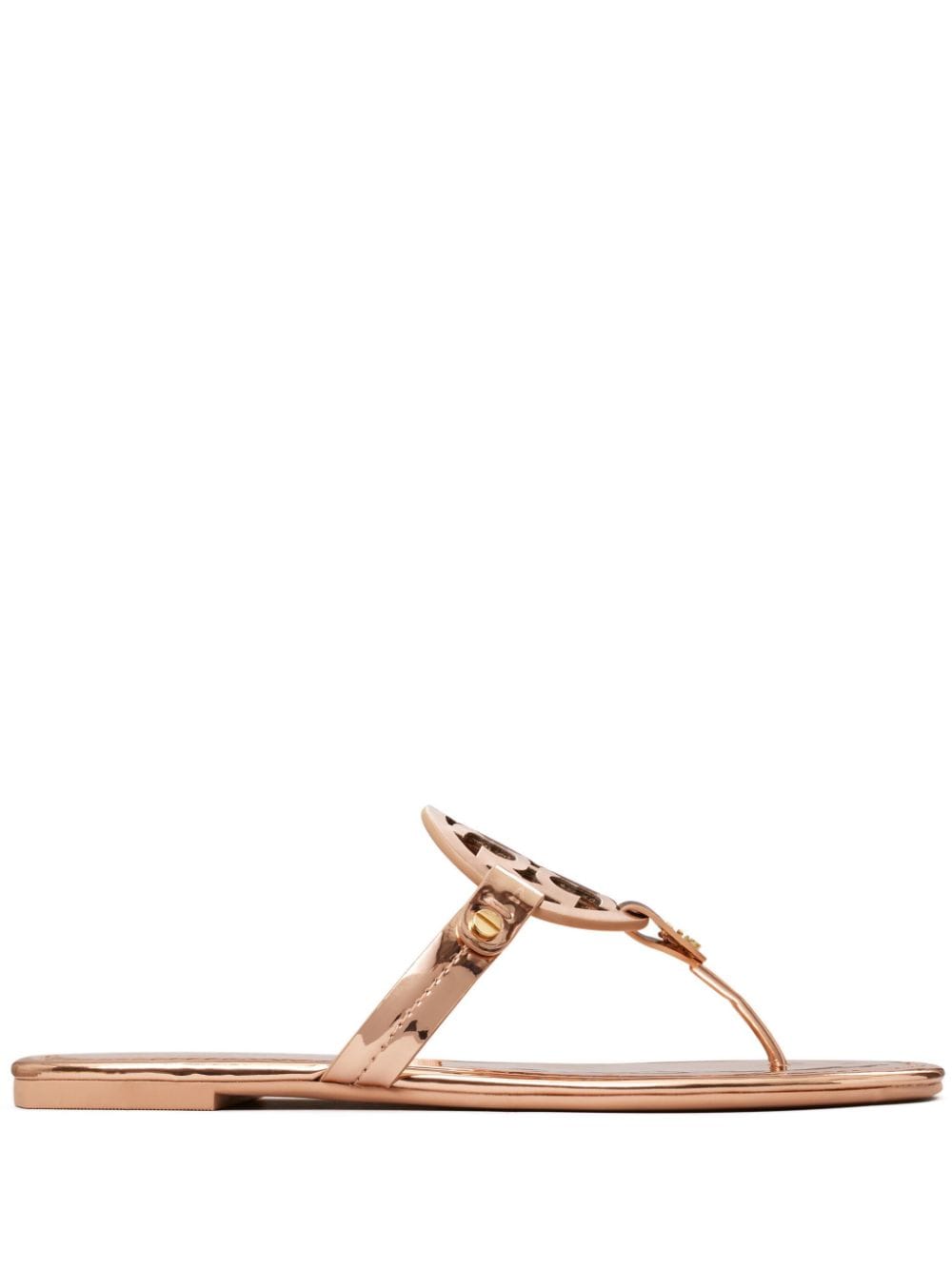 Tory Burch Miller Metallic-leather Sandals In Pink