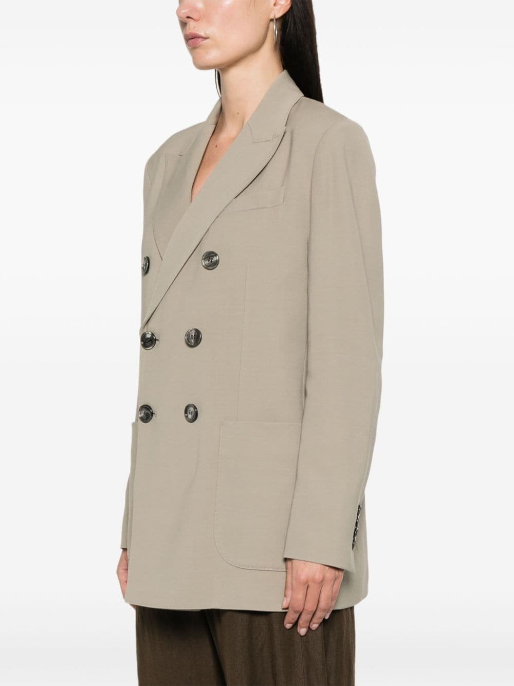 AMI Paris Blazer met dubbele rij knopen Beige