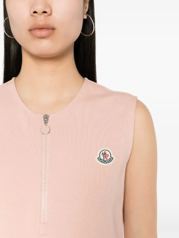 Moncler logo-appliqué Mini Dress | Pink | FARFETCH