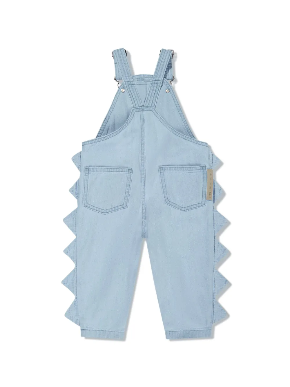 Stella McCartney Kids Shark Face organic-cotton dungarees - Blauw