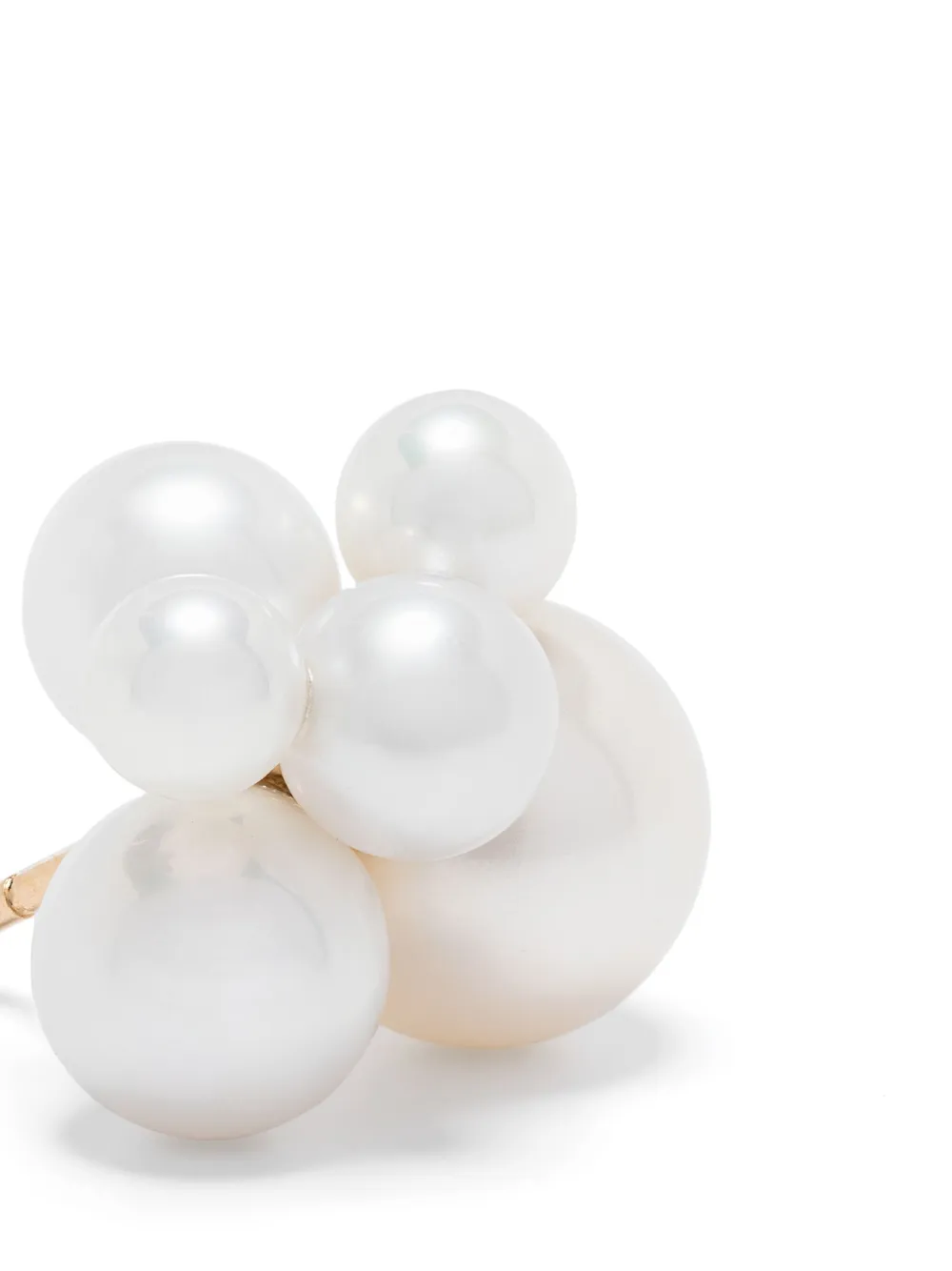 Shop Sophie Bille Brahe 14kt Yellow Gold Bise Freshwater Pearls Single Earring In Neutrals