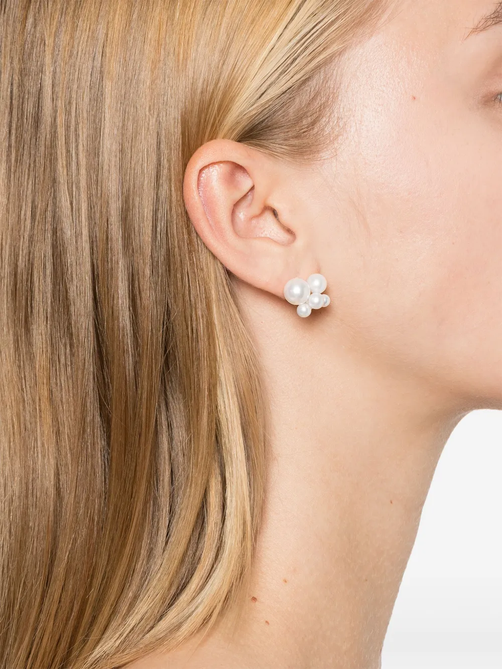 Shop Sophie Bille Brahe 14kt Yellow Gold Bise Freshwater Pearls Single Earring In Neutrals