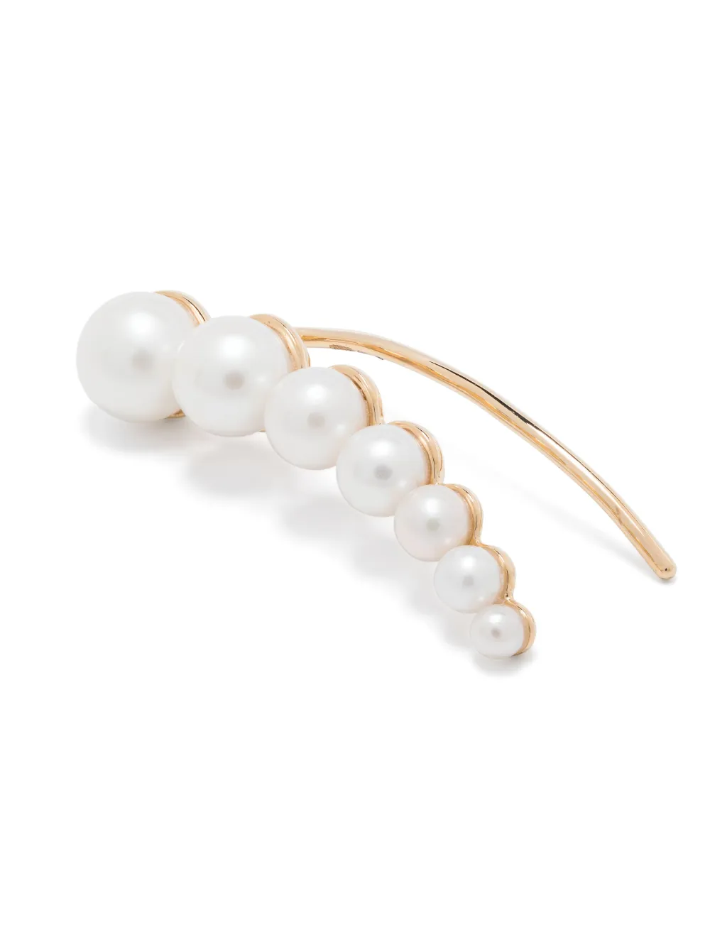 Sophie Bille Brahe Orecchino Croissant Japonais in oro giallo 14kt riciclato con perla | Orecchini | Image 3