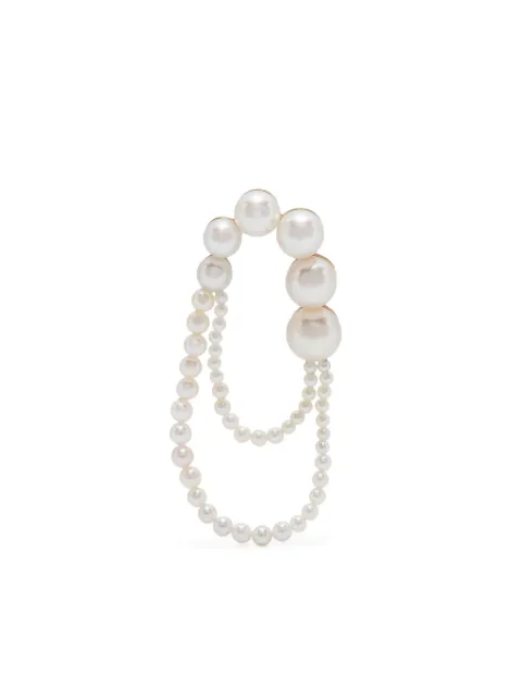 Sophie Bille Brahe arete Embrassée de Perle en oro amarillo reciclado de 14kt