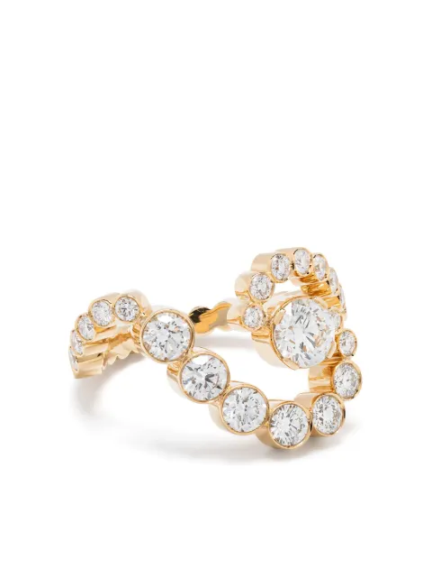 Sophie Bille Brahe Anello a fascia Gaia in oro giallo 18kt riciclato con diamanti