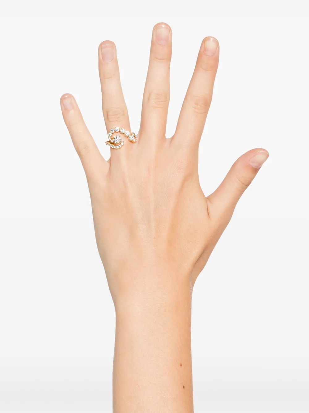 Sophie Bille Brahe Anello a fascia Gaia in oro giallo 18kt riciclato con diamanti | Image 2