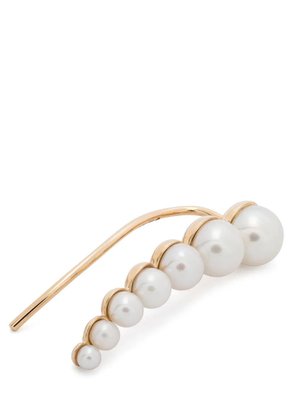 Sophie Bille Brahe Orecchino Croissant Japonais in oro giallo 14kt riciclato con perla | Orecchini | Image 3