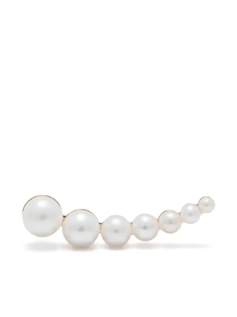 Sophie Bille Brahe 14kt recycled yellow gold Croissant Japonais pearl single earring