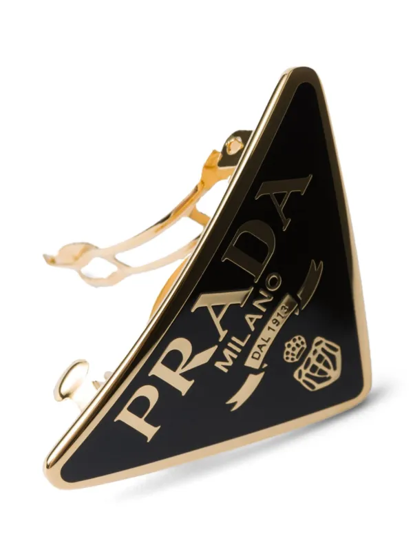 Prada Triangle Logo Hair Clip | Blue | FARFETCH GR