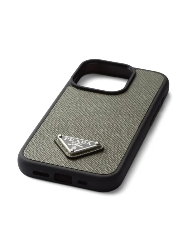 Prada enamel-logo iPhone 15 Pro Case - Farfetch