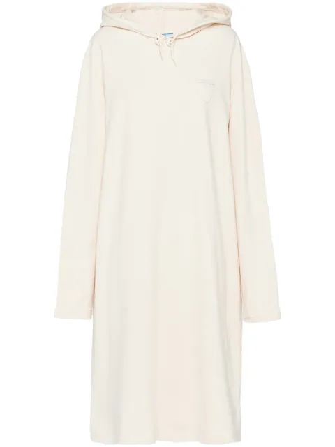 Prada triangle-logo fleece hoodie dress