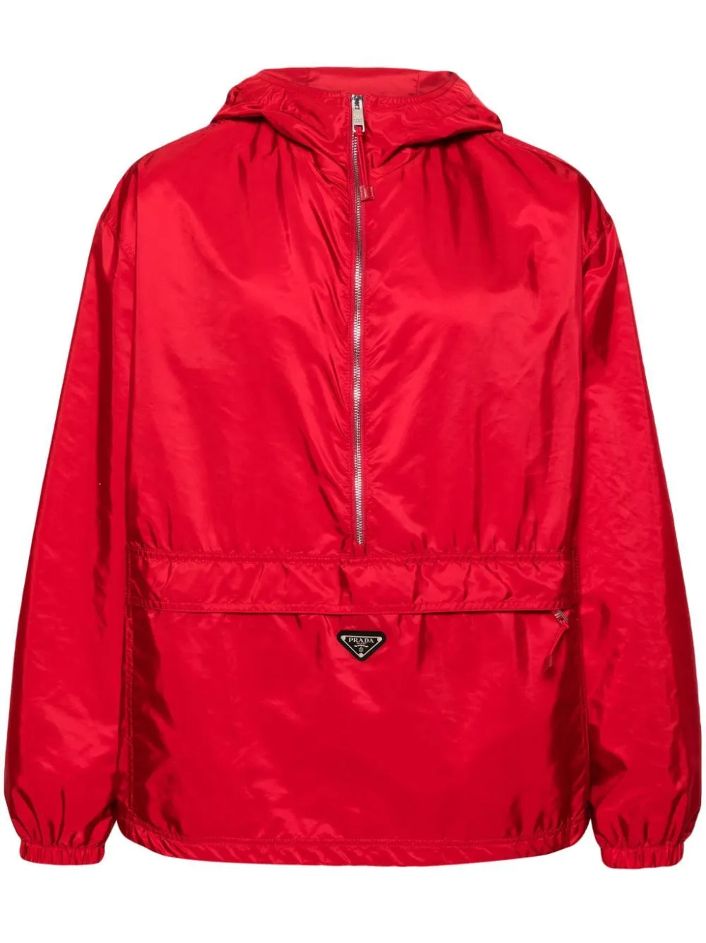 Prada Enamel Logo Windbreaker Jacket In Red