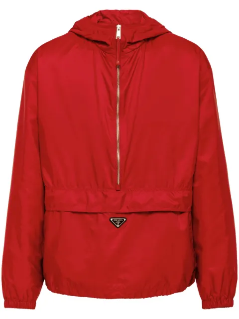 Prada enamel-logo hooded jacket