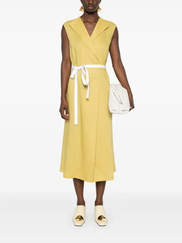 パーティードレス FABIANA FILIPPI ABD275F638L180 Dresses Abiti Fabiana Filippi Tulle Midi A-Line Dress with Leather Belt
