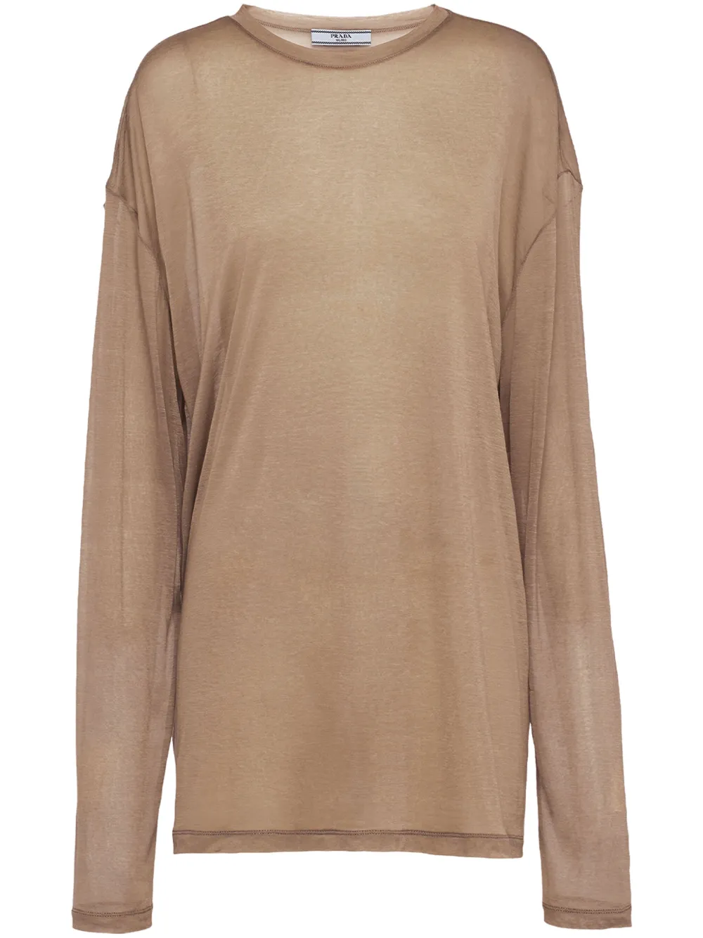 Prada Semi-sheer T-shirt In Green