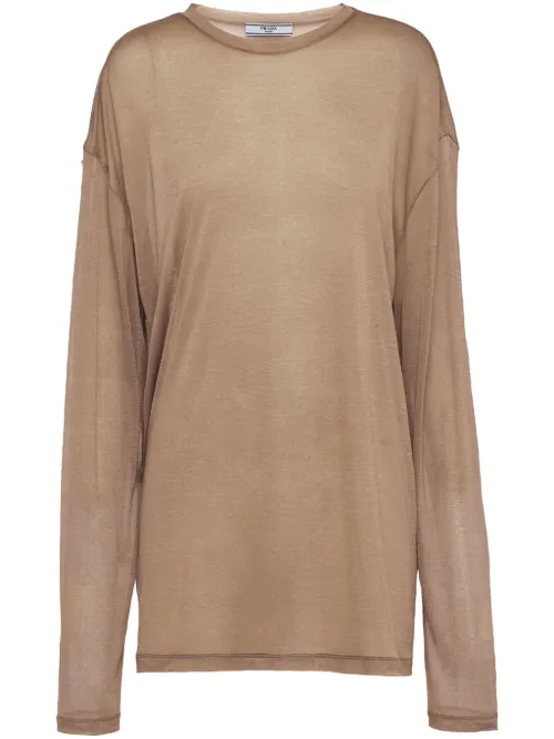 T-shirt à effet de transparence - Prada - Modalova