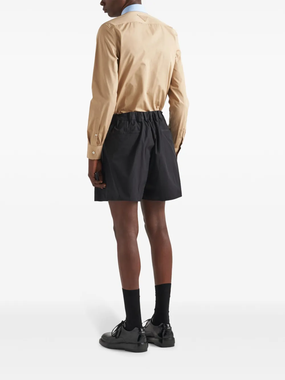 Shop Prada Long-sleeve Cotton Shirt In Neutrals