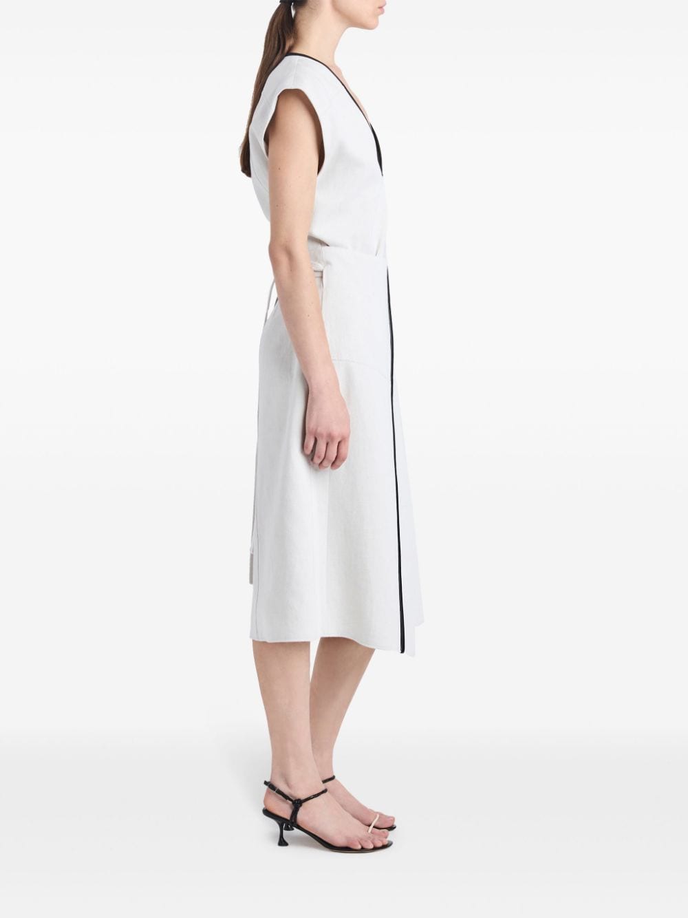 Shop Proenza Schouler V-neck Cotton Blend Wrap Dress In White