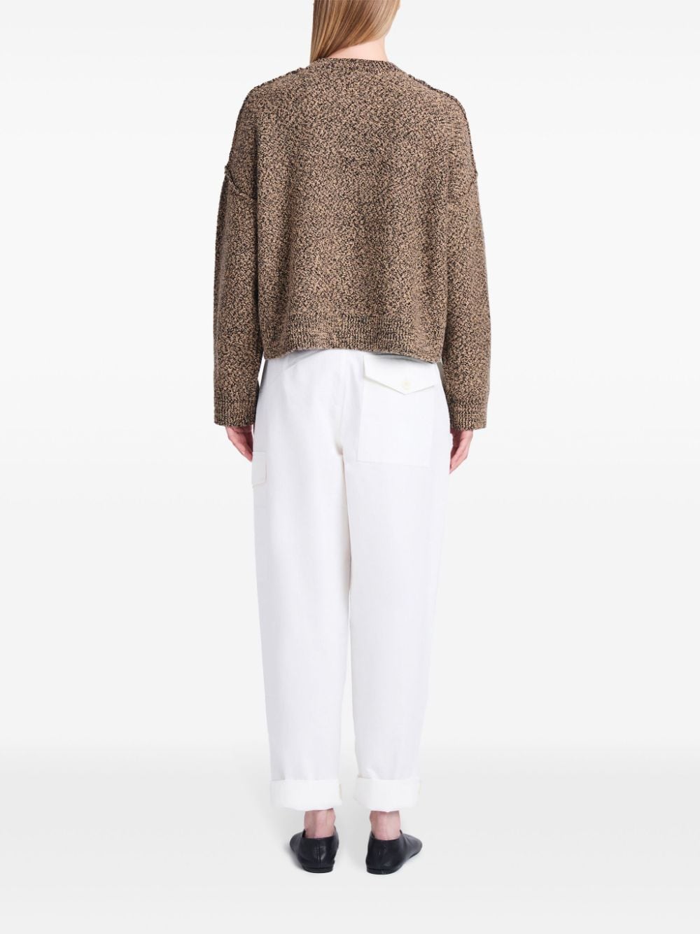 Proenza Schouler White Label Broek met toelopende pijpen van katoen-linnenblend Wit