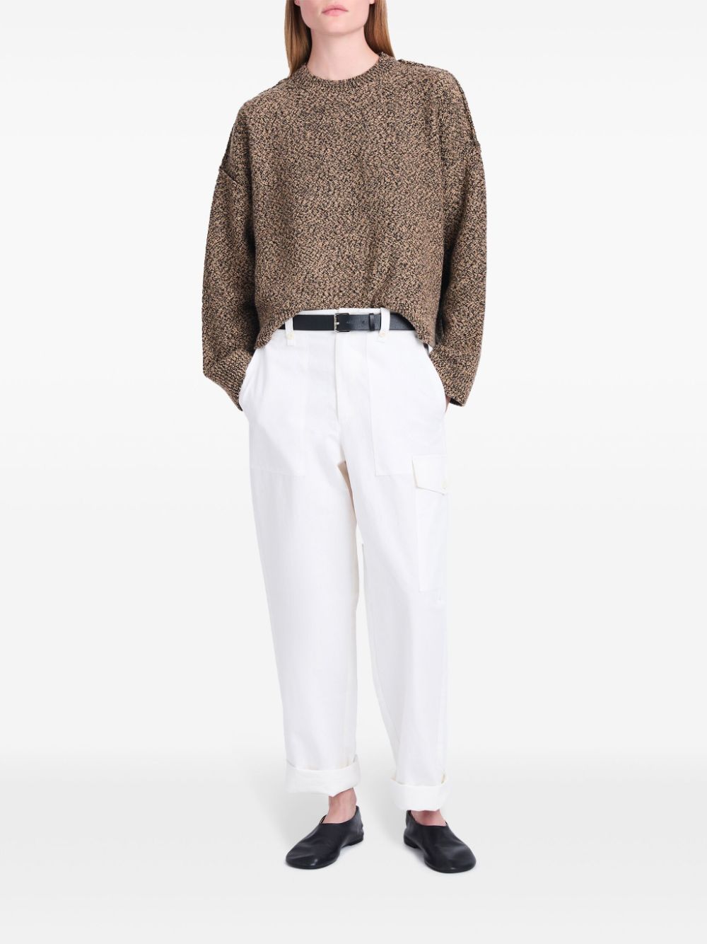 Proenza Schouler White Label tapered-leg cotton-linen blend trousers - Wit
