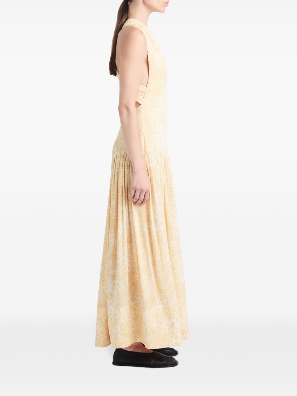 Shop Proenza Schouler Twist-strap Maxi Dress In Yellow