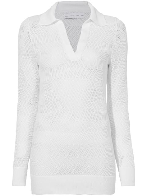 Proenza Schouler White Label Agnes zig-zag pointelle knitted jumper Women