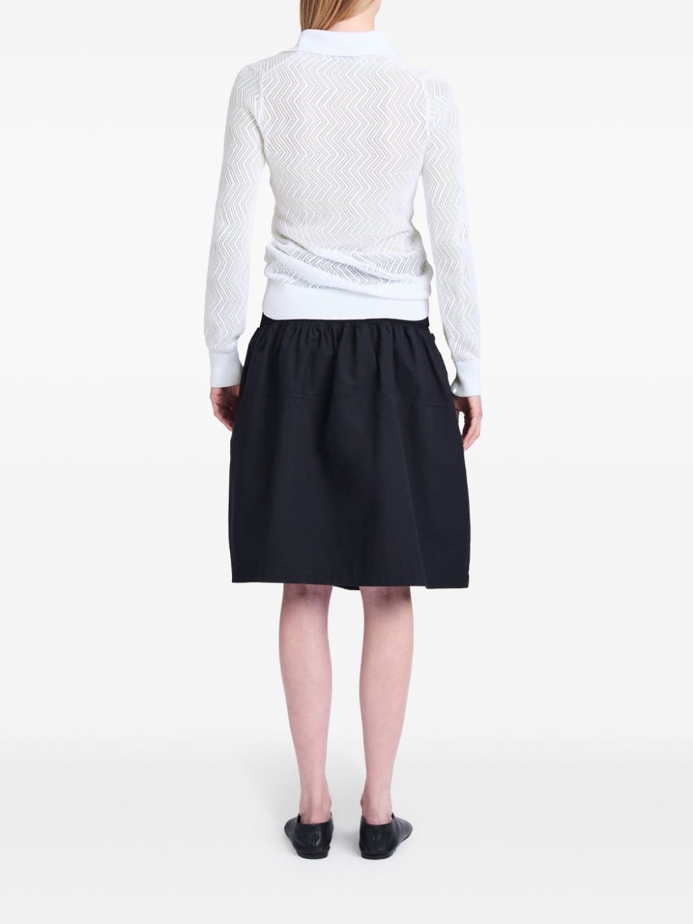 Shop Proenza Schouler White Label Agnes Zig-zag Pointelle Knitted Jumper In White