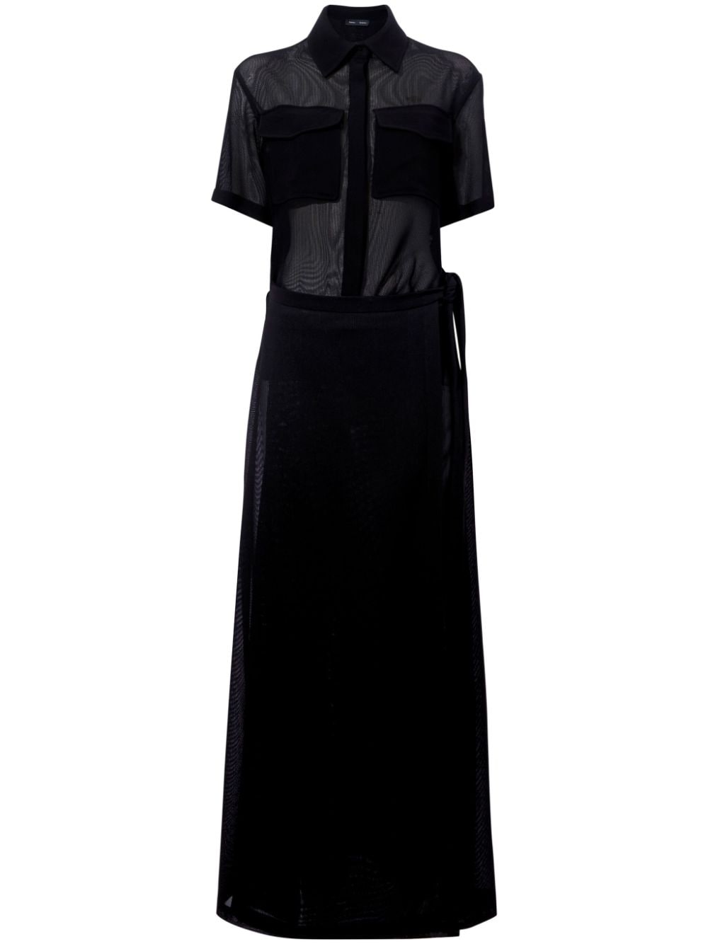 Proenza Schouler Emory semi-doorzichtige jurk Zwart