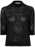 Proenza Schouler White Label Nicola zig-zag pointelle knitted sweater - Black
