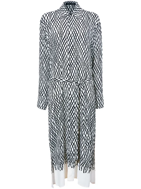 Proenza Schouler Bailey Abstract-print Midi Dress in White