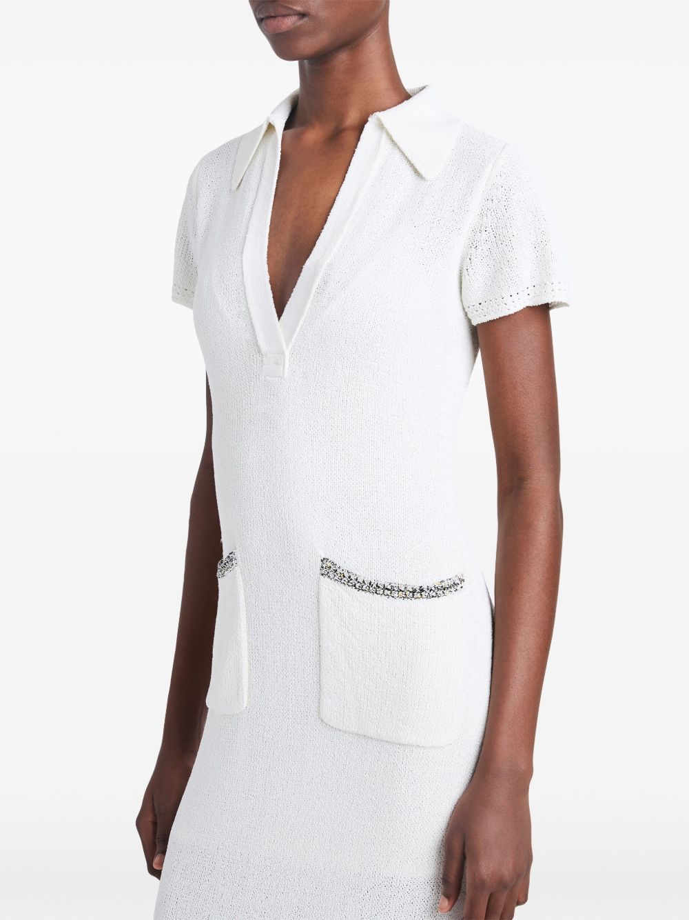 Shop Proenza Schouler Contrast-trim Knit Dress In White