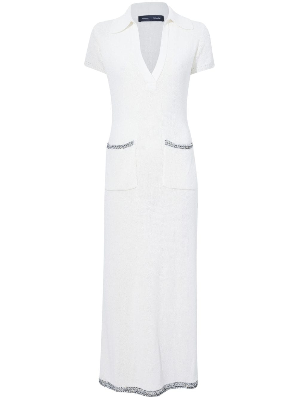 Shop Proenza Schouler Contrast-trim Knit Dress In White