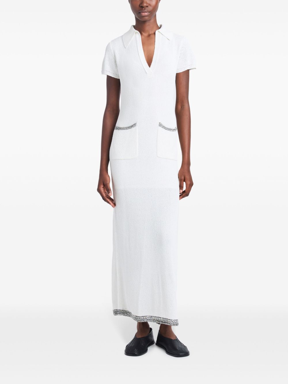 Shop Proenza Schouler Contrast-trim Knit Dress In White