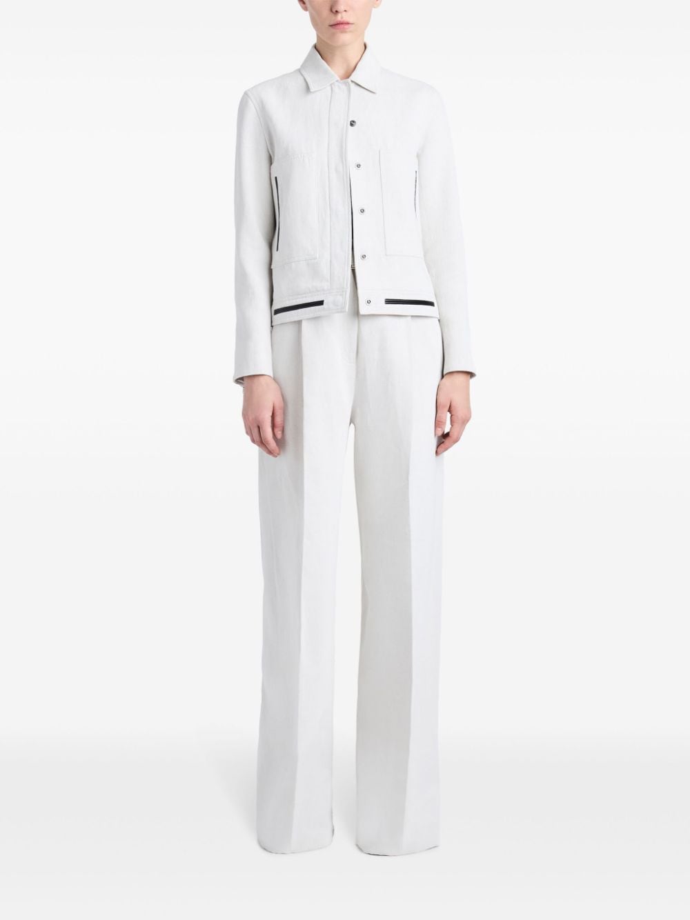 Shop Proenza Schouler Cotton-linen Blend Jacket In White