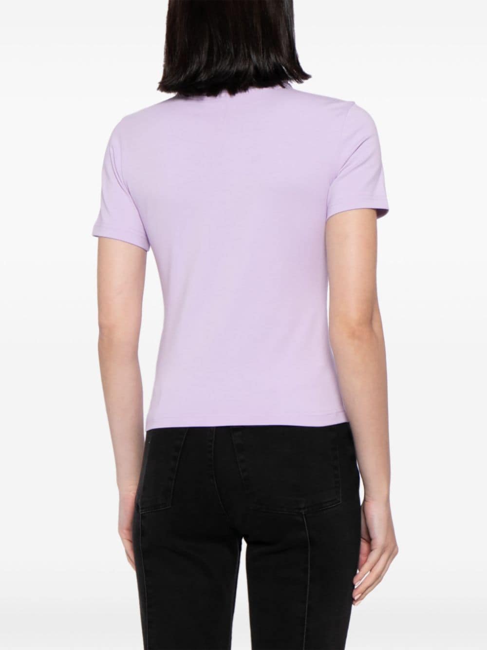 Shop Y/project Logo-print Collar Jersey T-shirt In Purple