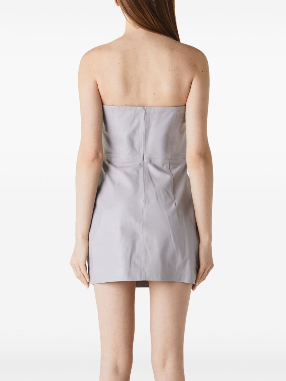 Shop Zeynep Arcay Strapless Mini Dress In 灰色