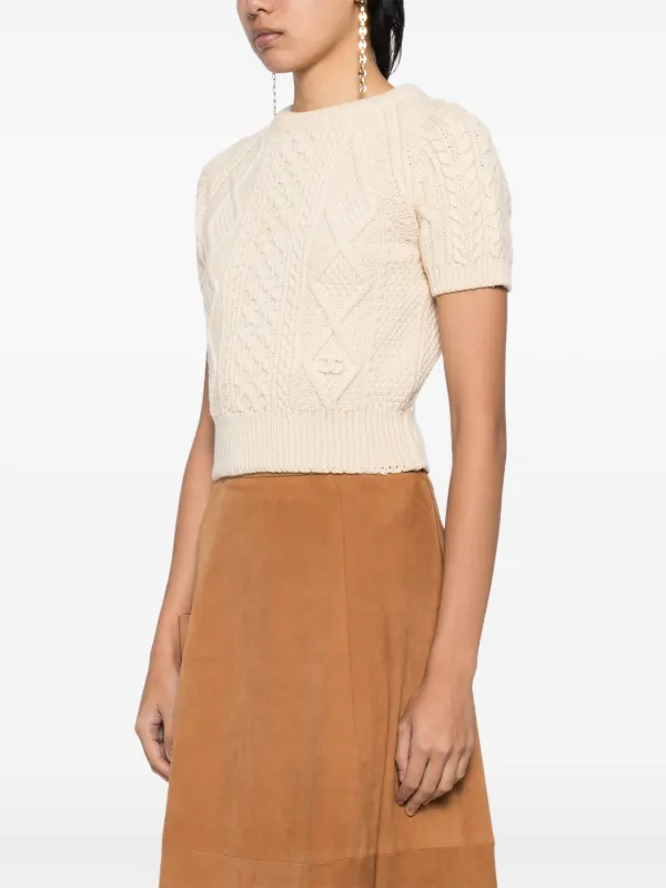 CHANEL 超人気カットソー CHANEL Pre-Owned 1996 Short Sleeve Sweater Knit Tops | Neutrals