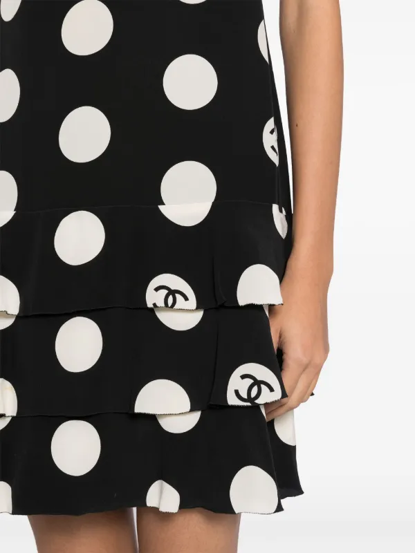 シャネル　ドット CHANEL Pre-Owned 1997 Sleeveless Dot Dress | Black | FARFETCH