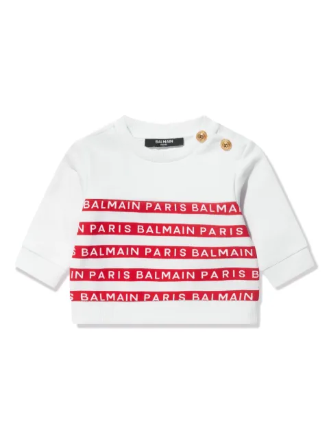 Balmain Kids sudadera con rayas estampadas