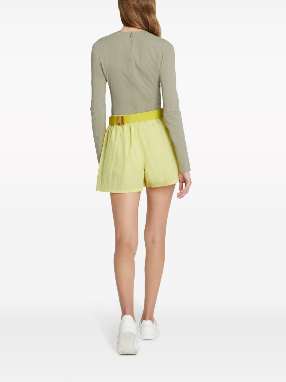 Shop Tory Burch Logo-embroidered Shorts In Yellow